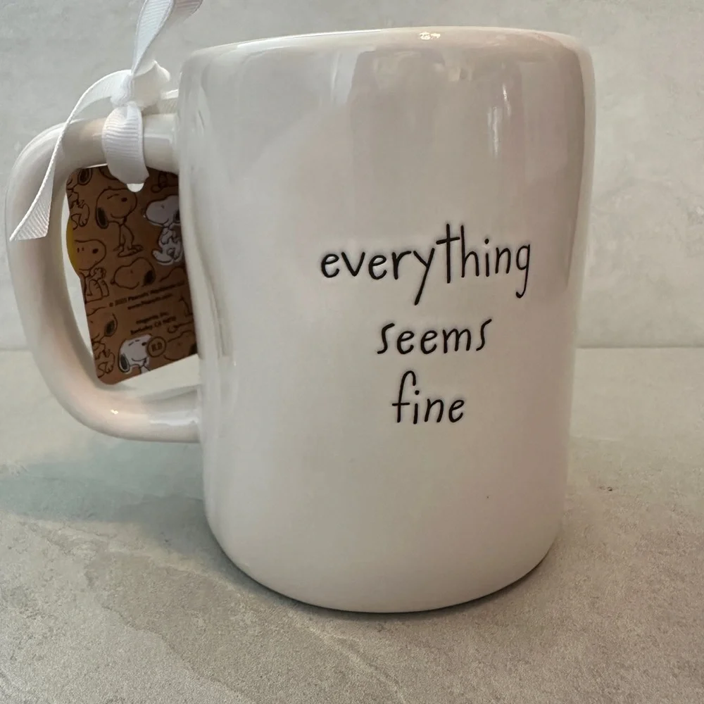 Peanuts Rae Dunn Charlie Brown & Marcie Kite Flying 75 Years 18 oz Mug - Picture 2 of 5